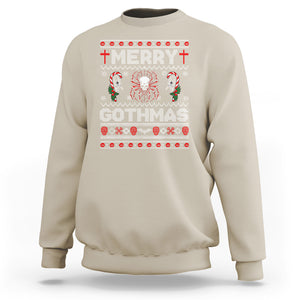 Merry Gothmas Goth Christmas Spider Skulls Sweatshirt TS09 Sand Printyourwear