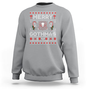 Merry Gothmas Goth Christmas Spider Skulls Sweatshirt TS09 Sport Gray Printyourwear