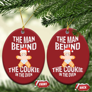 Xmas Pregnancy Christmas Ornament The Man Behind The Cookie In The Oven Gingerbread Baby TS09 Oval Red Print Your Wear