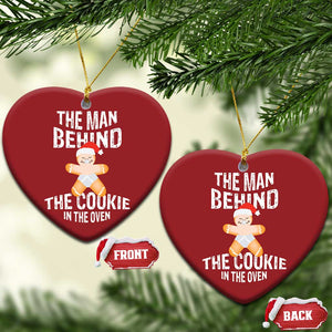 Xmas Pregnancy Christmas Ornament The Man Behind The Cookie In The Oven Gingerbread Baby TS09 Heart Red Print Your Wear