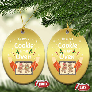 Xmas Pregnancy Christmas Ornament Gingerbread Baby Cookie In This Oven TS09 Oval Gold Print Your Wear