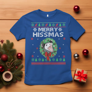 Merry Hissmas Possum Lovers Opossum Christmas T Shirt TS09 Royal Blue Printyourwear