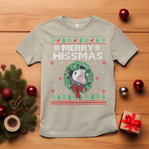 Merry Hissmas Possum Lovers Opossum Christmas T Shirt TS09 Sand Printyourwear