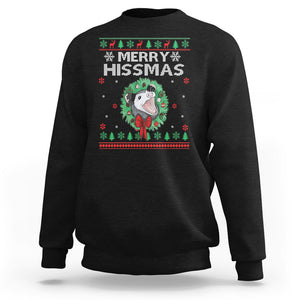 Merry Hissmas Possum Lovers Opossum Christmas Sweatshirt TS09 Black Printyourwear