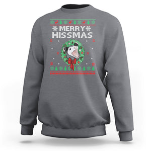 Merry Hissmas Possum Lovers Opossum Christmas Sweatshirt TS09 Charcoal Printyourwear