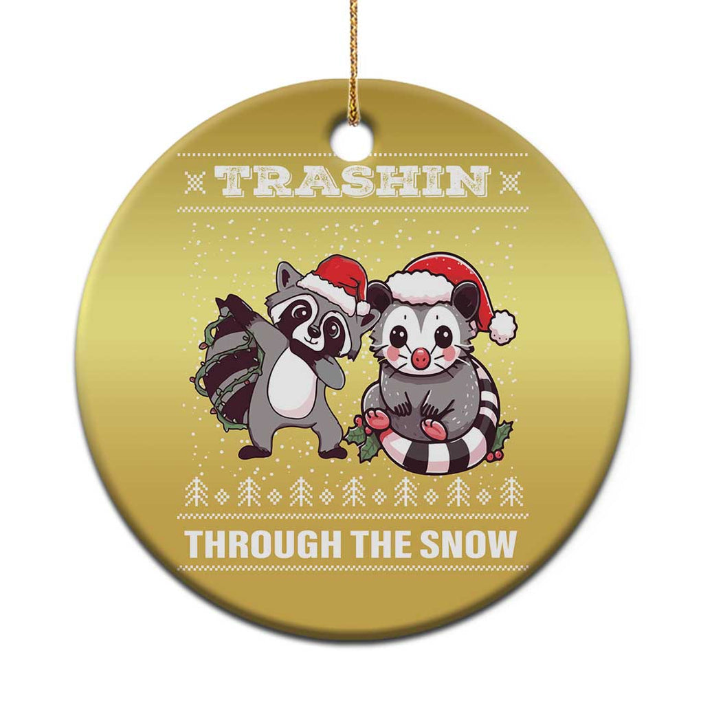 Funny Opossum Raccoon Xmas Christmas Ornament Trashin Through The Snow Garbage Gang TS09 Print Your Wear