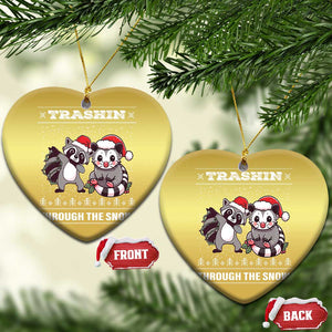 Funny Opossum Raccoon Xmas Christmas Ornament Trashin Through The Snow Garbage Gang TS09 Heart Gold Print Your Wear