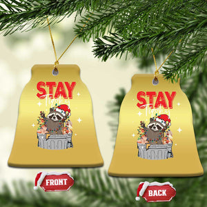 Funny Raccoon Xmas Christmas Ornament Stay Trashy Garbage Trashin Santa Hat TS09 Bell Flake Gold Print Your Wear