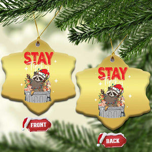 Funny Raccoon Xmas Christmas Ornament Stay Trashy Garbage Trashin Santa Hat TS09 Snow Flake Gold Print Your Wear