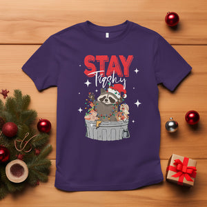 Stay Trashy Christmas Raccoon Garbage Trashin Santa Hat T Shirt TS09 Purple Printyourwear