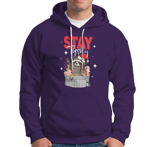 Stay Trashy Christmas Raccoon Garbage Trashin Santa Hat Hoodie TS09 Purple Printyourwear