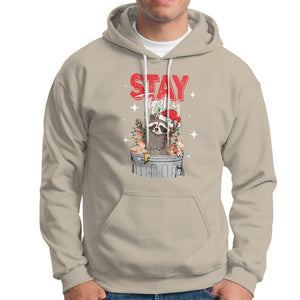 Stay Trashy Christmas Raccoon Garbage Trashin Santa Hat Hoodie TS09 Sand Printyourwear