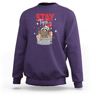 Stay Trashy Christmas Raccoon Garbage Trashin Santa Hat Sweatshirt TS09 Purple Printyourwear