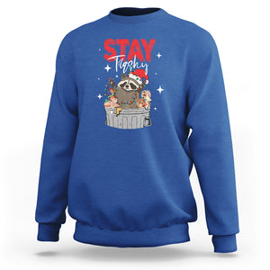 Stay Trashy Christmas Raccoon Garbage Trashin Santa Hat Sweatshirt TS09 Royal Blue Printyourwear