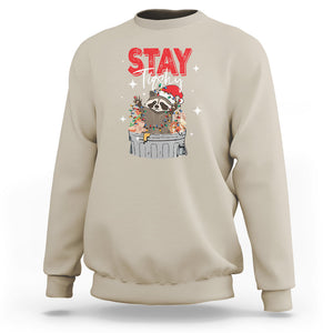 Stay Trashy Christmas Raccoon Garbage Trashin Santa Hat Sweatshirt TS09 Sand Printyourwear