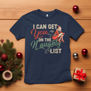 I Can Get You On The Naughty List Santa Lady Vintage Christmas T Shirt TS09 Navy Printyourwear