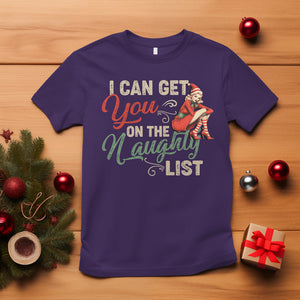 I Can Get You On The Naughty List Santa Lady Vintage Christmas T Shirt TS09 Purple Printyourwear