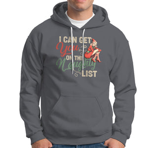 I Can Get You On The Naughty List Santa Lady Vintage Christmas Hoodie TS09 Charcoal Printyourwear