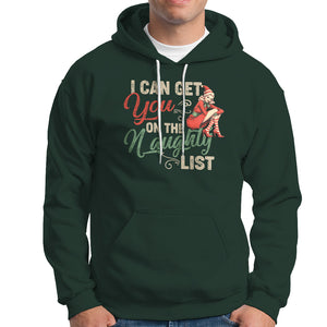 I Can Get You On The Naughty List Santa Lady Vintage Christmas Hoodie TS09 Dark Forest Green Printyourwear