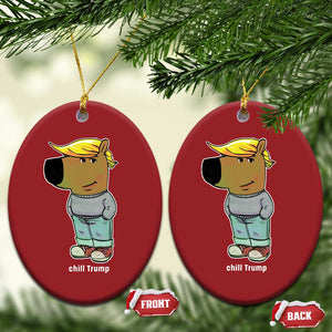 Funny Chill Trump Viral Meme Christmas Ornament TS09 Oval Red Print Your Wear