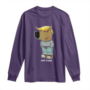 Funny Chill Trump Viral Meme Long Sleeve Shirt TS09 Purple Print Your Wear