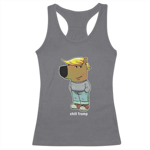 Funny Chill Trump Viral Meme Racerback Tank Top TS09 Charcoal Print Your Wear