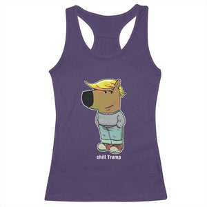 Funny Chill Trump Viral Meme Racerback Tank Top TS09 Purple Print Your Wear