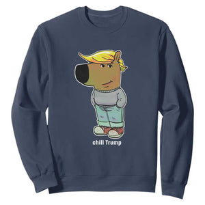 Funny Chill Trump Viral Meme Sweatshirt TS09 Navy Print Your Wear