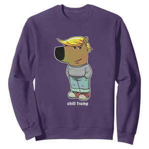 Funny Chill Trump Viral Meme Sweatshirt TS09 Purple Print Your Wear