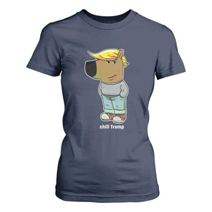 Funny Chill Trump Viral Meme T Shirt For Women TS09 Navy Print Your Wear