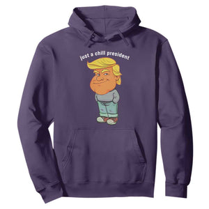 Funny Trump Meme Just A Chill President Hoodie TS09 Purple Print Your Wear