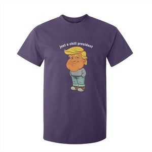 Funny Trump Meme Just A Chill President T Shirt For Kid TS09 Purple Print Your Wear