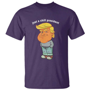 Funny Trump Meme Just A Chill President T Shirt TS09 Purple Print Your Wear