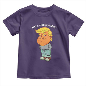 Funny Trump Meme Just A Chill President Toddler T Shirt TS09 Purple Print Your Wear