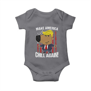 Funny Chill Trump Guy Make America Chill Again Baby Onesie TS09 Charcoal Print Your Wear