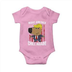 Funny Chill Trump Guy Make America Chill Again Baby Onesie TS09 Light Pink Print Your Wear