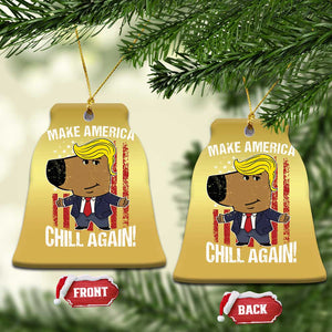 Funny Chill Trump Guy Make America Chill Again Christmas Ornament TS09 Bell Flake Gold Print Your Wear