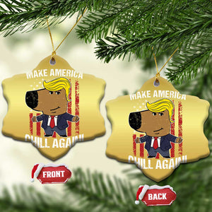 Funny Chill Trump Guy Make America Chill Again Christmas Ornament TS09 Snow Flake Gold Print Your Wear