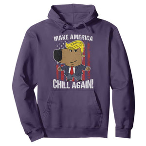 Funny Chill Trump Guy Make America Chill Again Hoodie TS09 Purple Print Your Wear