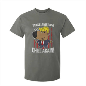 Funny Chill Trump Guy Make America Chill Again T Shirt For Kid TS09 Military Green Print Your Wear