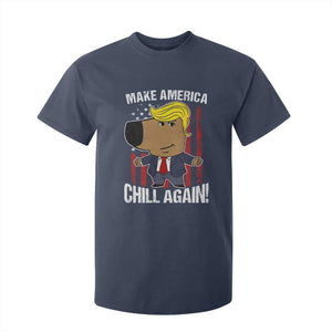 Funny Chill Trump Guy Make America Chill Again T Shirt For Kid TS09 Navy Print Your Wear