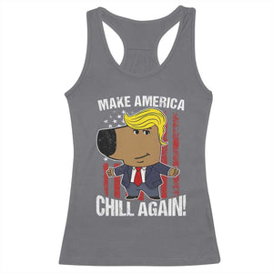 Funny Chill Trump Guy Make America Chill Again Racerback Tank Top TS09 Charcoal Print Your Wear