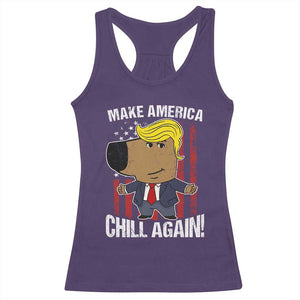 Funny Chill Trump Guy Make America Chill Again Racerback Tank Top TS09 Purple Print Your Wear