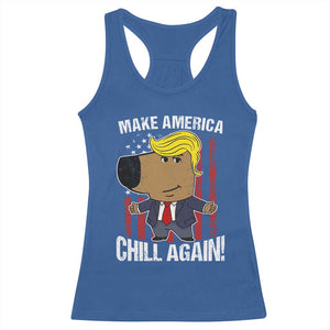 Funny Chill Trump Guy Make America Chill Again Racerback Tank Top TS09 Royal Blue Print Your Wear