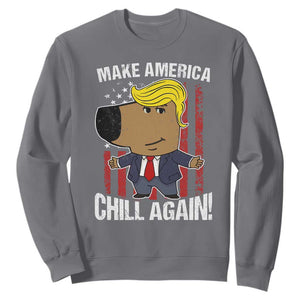 Funny Chill Trump Guy Make America Chill Again Sweatshirt TS09 Charcoal Print Your Wear