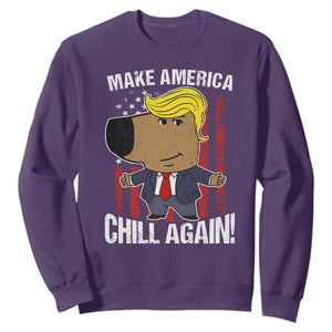 Funny Chill Trump Guy Make America Chill Again Sweatshirt TS09 Purple Print Your Wear