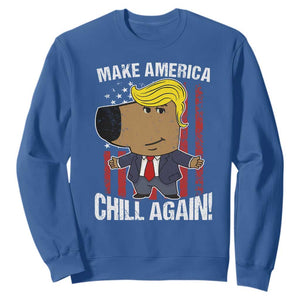 Funny Chill Trump Guy Make America Chill Again Sweatshirt TS09 Royal Blue Print Your Wear