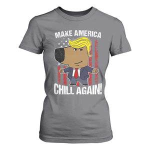 Funny Chill Trump Guy Make America Chill Again T Shirt For Women TS09 Charcoal Print Your Wear