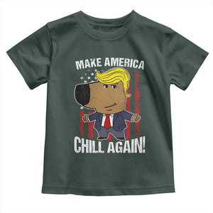 Funny Chill Trump Guy Make America Chill Again Toddler T Shirt TS09 Dark Forest Green Print Your Wear