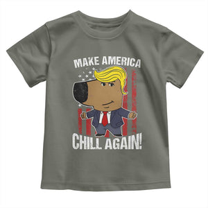 Funny Chill Trump Guy Make America Chill Again Toddler T Shirt TS09 Military Green Print Your Wear